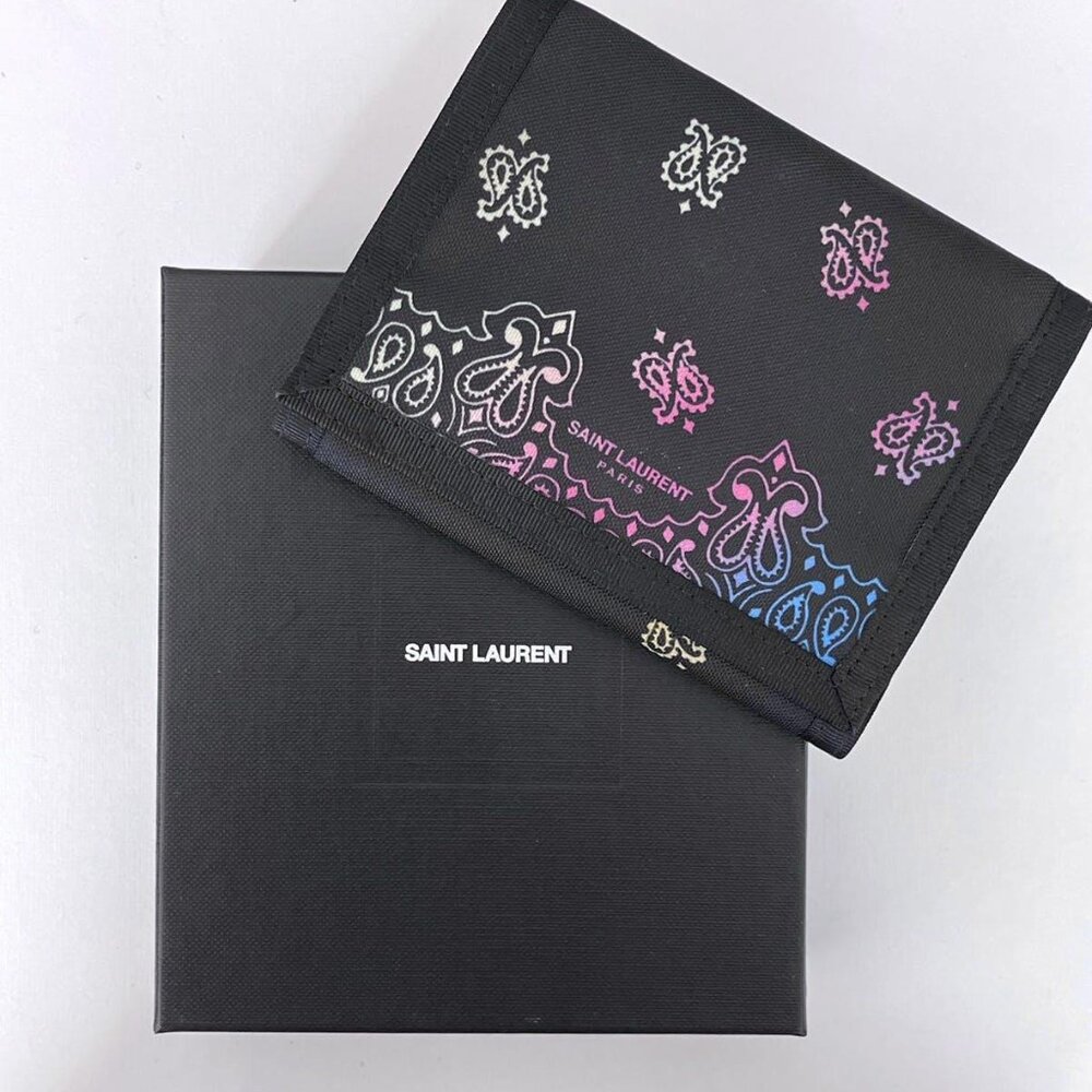 Saint Laurent Paris YSL Bandana Cardholder Wallet